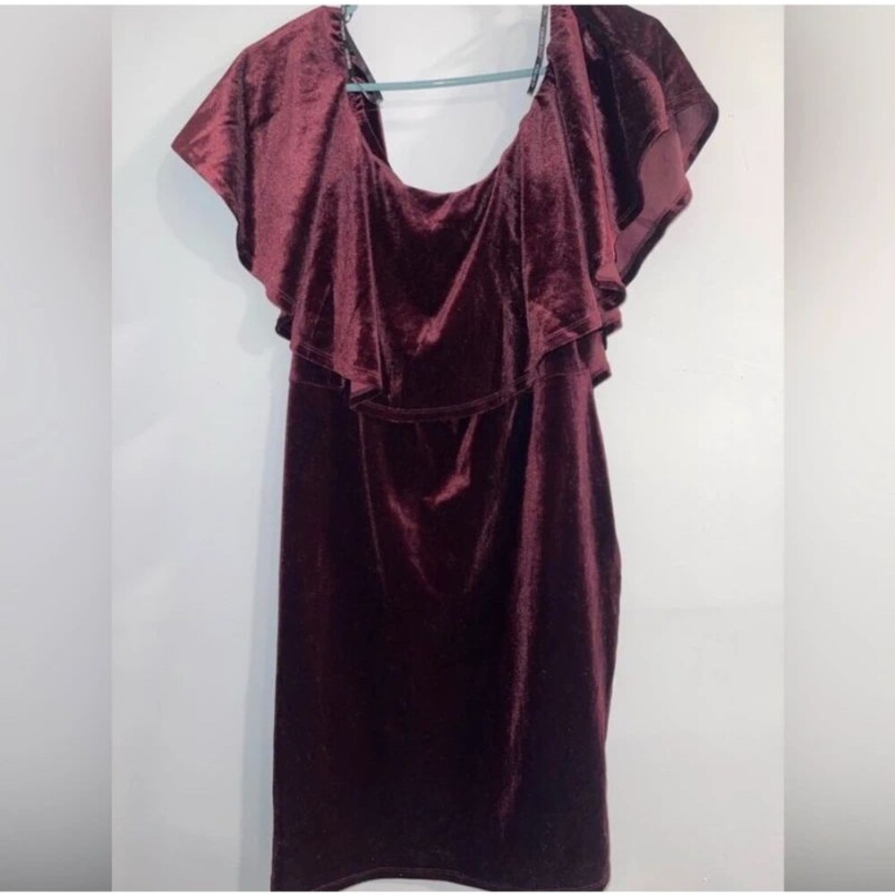 Women's Forever21 Burgundy Velour Mini Dress-Size 1X